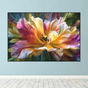 Abstracte bloem canvas kunst – Hedendaagse bloemen