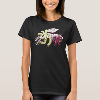Abstracte Bloem Graffiti Moderne Levendige Grafisc T-shirt