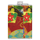 Abstracte bloem heupfles (Achterkant)