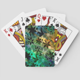 Abstracte Bloem Kunstpatroon Pokerkaarten