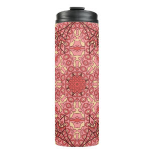 Abstracte bloem mandala etnisch naadloos patroon thermosbeker