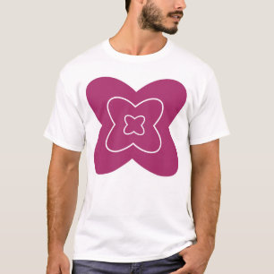 Abstracte bloem met magenta bloembladeren t-shirt