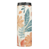 Abstracte Bloem Ontworpen Thermische Tumbler Thermosbeker (Achterkant)