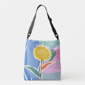 Abstracte Bloem Paardenbloem Kleurblokken Modern Crossbody Tas (Achterkant)