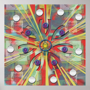 Abstracte Bloem Poster