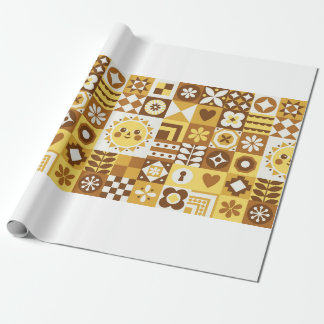 Abstracte bloem. Scandinavische en folkdes Cadeaupapier