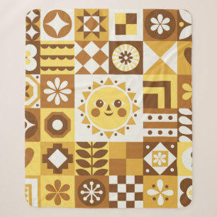 Abstracte bloem.  Scandinavische en folkdes Sherpa Deken