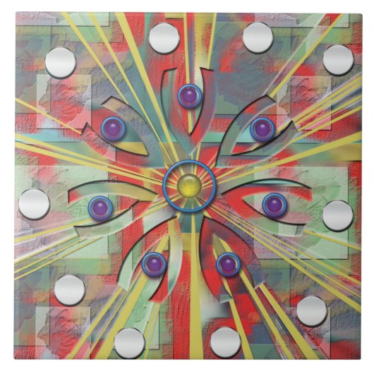 Abstracte Bloem Tegeltje (Voorkant)