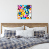 Abstracte bloem van kleurrijke bloem Modern Canvas Afdruk (Insitu (Slaapkamer))