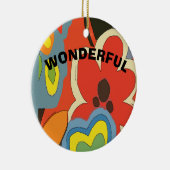 Abstracte Bloem, voeg tekst toe, bewerk tekst Keramisch Ornament (Rechts)