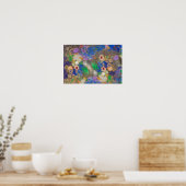 Abstracte bloemachtergrond van Odilon Redon. Poster (Keuken)