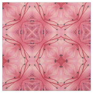 Abstracte bloemblaadjes in zacht koraal roze stof