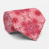 Abstracte bloemblaadjes in zacht koraal roze stropdas (Opgerold)