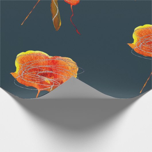 Abstracte bloembloem moderne kunst cadeaupapier (Hoek)