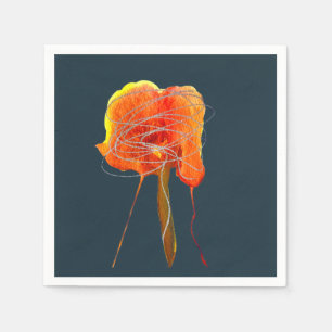 Abstracte bloembloem moderne kunst servet