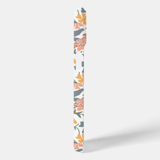 Abstracte bloembollen Mid Century Modern Monogram Case-Mate iPhone Case (Achterkant / Rechts)
