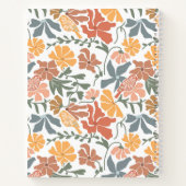 Abstracte bloembollen Mid Century Modern Monogram Notitieboek (Achterkant)