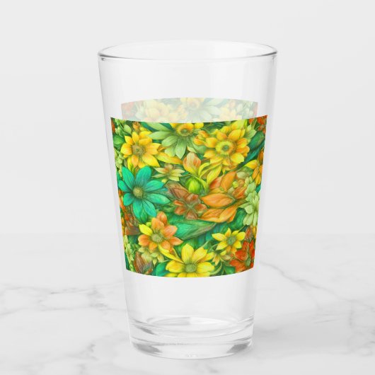 Abstracte Bloemen #67 Glas (Voorkant)