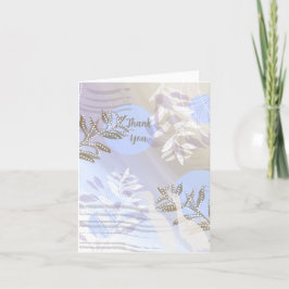 Abstracte Bloemen Botanische Vogels Dank u kaart