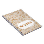 Abstracte bloemen boven beige notitieboek (Rechterzijde)