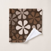 Abstracte Bloemen Browns & Creams Bad Handdoek (Wasdoekje)