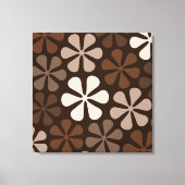 Abstracte Bloemen Browns & Creams Canvas Afdruk (Voorkant)
