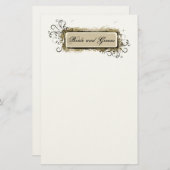 Abstracte bloemen bruiloft briefpapier (Voorkant / Achterkant)