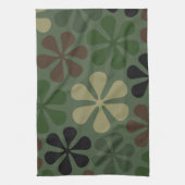 Abstracte bloemen Camouflage Theedoek (Verticaal)