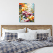 Abstracte bloemen canvas afdruk (Insitu (Slaapkamer))