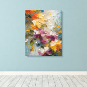 Abstracte bloemen canvas afdruk (Insitu (Houten vloer))