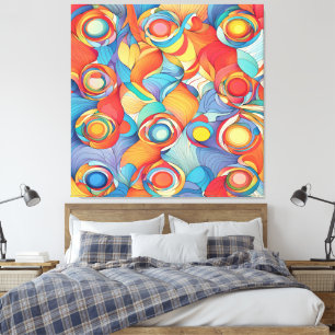 Abstracte bloemen canvas afdruk
