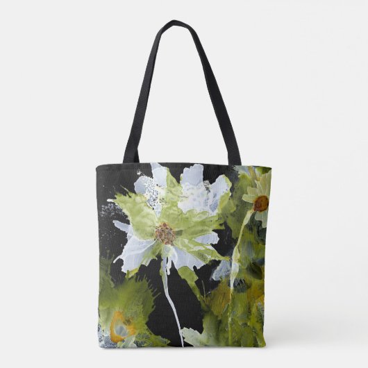 Abstracte bloemen Canvas tas (Achterkant)