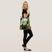 Abstracte bloemen Canvas tas (Op model)
