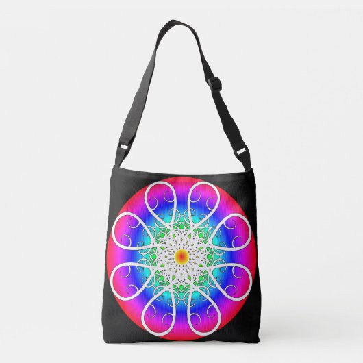 Abstracte Bloemen  Crossbody Tas (Achterkant)