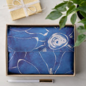 Abstracte Bloemen Daisies Blauwe Bloemen Decoupage Tissuepapier (Geschenk)