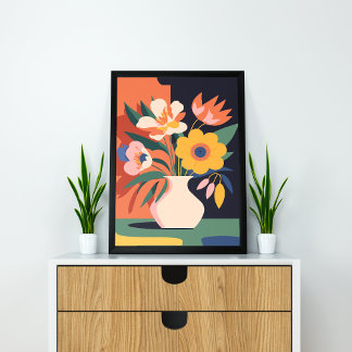 Abstracte Bloemen Delights Blossoms in Beweging Poster