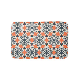 Abstracte bloemen: eenvoudige geometrische Vintage Badmat