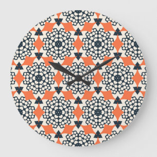 Abstracte bloemen: eenvoudige geometrische Vintage Grote Klok