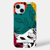 Abstracte bloemen en kleurrijke schilderij Hoesje- Case-Mate iPhone Case (Achterkant)