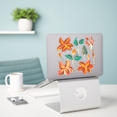 Abstracte bloemen en moderne groene bladeren. bota sticker (Laptop op bureau)