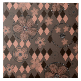 Abstracte bloemen en ruiters tegeltje