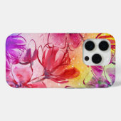 Abstracte bloemen en warme Waterverf Case-Mate iPhone Case (Achterkant (horizontaal))