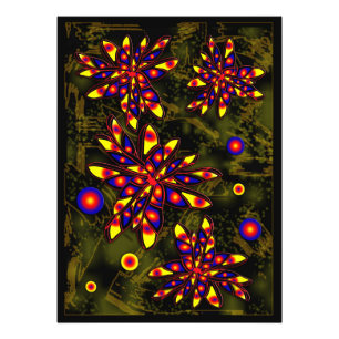 Abstracte bloemen foto afdruk