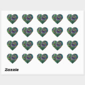 Abstracte bloemen hart sticker (Vel)