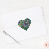 Abstracte bloemen hart sticker (Envelop)