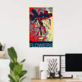 Abstracte bloemen in een Vase Poster (Thuiskantoor)