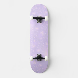 Abstracte bloemen in Lila en roze skateboard