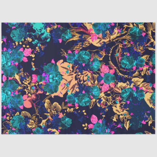 Abstracte bloemen, kotskeertje tissuepapier (Voorkant)