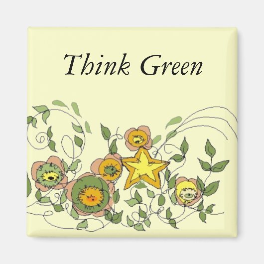 Abstracte bloemen magneet (Voorkant)