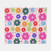 Abstracte Bloemen Mandala Patroon Ontwerp rood Fleece Deken (Voorkant (Horizontaal))